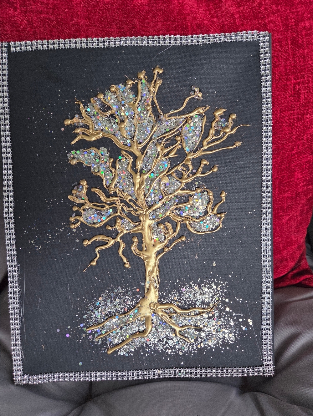 Hand  Crafted Tree Of Life Full Of Sparkle 8x10